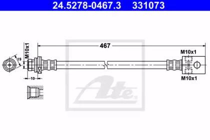тормозные шланги ATE для NISSAN TERRANO II (R20) 2.4 4WD