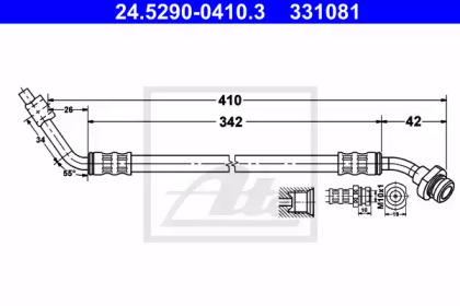 тормозные шланги ATE для NISSAN TERRANO II (R20) 2.4 4WD