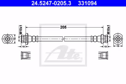 тормозные шланги ATE для CHEVROLET AVEO седан (T250, T255) 1.2 LPG