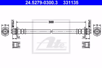 тормозные шланги ATE для SUZUKI SX4 (EY, GY) 1.6 VVT 4x4 (RW 416)