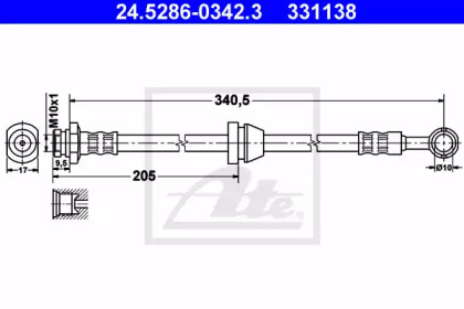 тормозные шланги ATE для CHEVROLET AVEO седан (T250, T255) 1.2 LPG