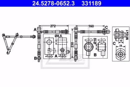 тормозные шланги ATE для NISSAN PRIMERA Hatchback (P12) 1.6