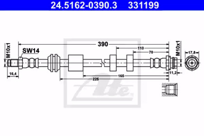 тормозные шланги ATE для FORD MONDEO IV Turnier (BA7) 1.6 Ti