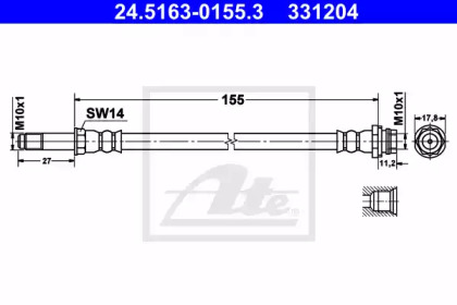тормозные шланги ATE для FORD MONDEO IV Turnier (BA7) 1.6 Ti