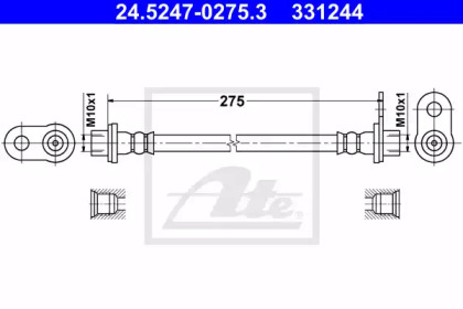 тормозные шланги ATE для PEUGEOT 4007 (GP_) 2.2 HDi