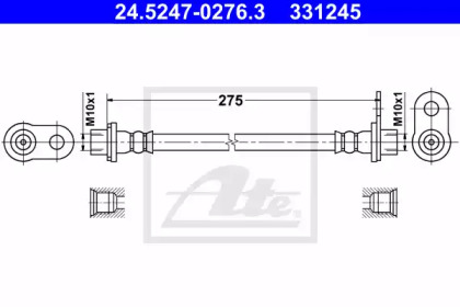 тормозные шланги ATE для PEUGEOT 4007 (GP_) 2.2 HDi