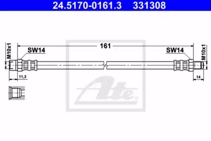 тормозные шланги ATE для VW GOLF II (19E, 1G1) 1.8 GTI 16V