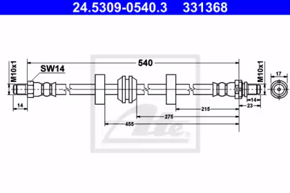 тормозные шланги ATE для FORD COUGAR (EC_) 2.5 V6 24V
