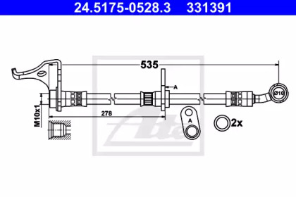 тормозные шланги ATE для HONDA INSIGHT (ZE_) 1.3 Hybrid (ZE28, ZE2)