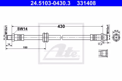 тормозные шланги ATE для BMW 3 Compact (E36) 318 ti