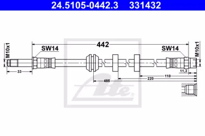 тормозные шланги ATE для VW CADDY II Variant (9K9B) 1.4