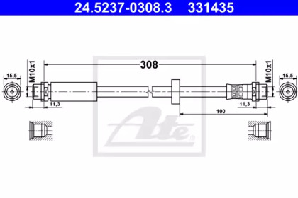 тормозные шланги ATE для AUDI A4 (8EC, B7) 2.0 TFSI