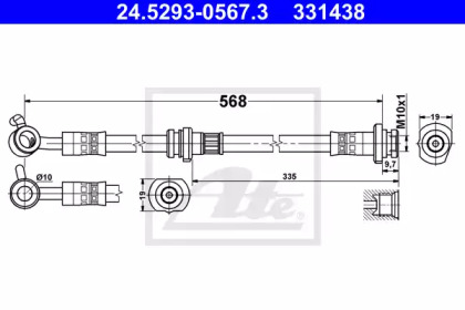 тормозные шланги ATE для NISSAN MICRA IV (K13) 1.2 DIG-S