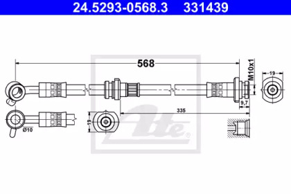 тормозные шланги ATE для NISSAN MICRA IV (K13) 1.2 DIG-S