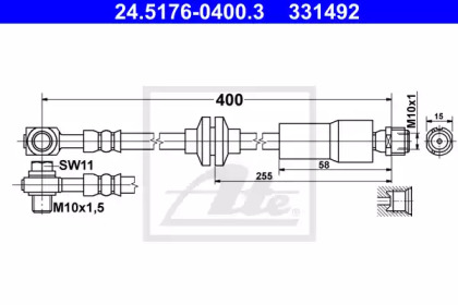 тормозные шланги ATE для CHEVROLET CRUZE Хэтчбек (J305) 1.8