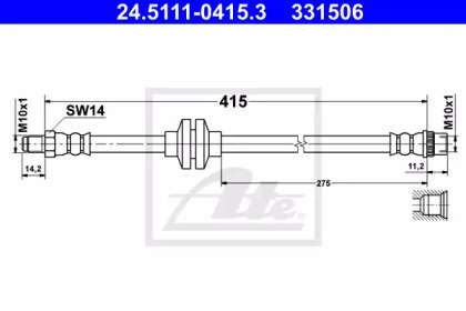 тормозные шланги ATE для DACIA DUSTER Фургон 1.6 SCe 115 4x4