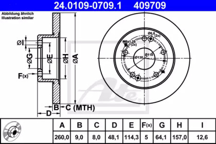 Тормозной диск ATE для HONDA ACCORD VI купе (CG) 3.0 V6 24V (CG2)