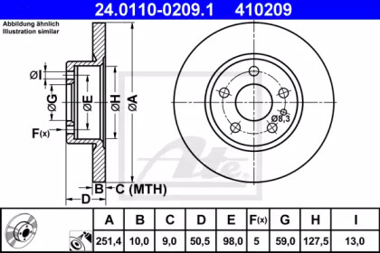 Тормозной диск ATE для ALFA ROMEO 164 (164_) 3.0 24V (164.K1)