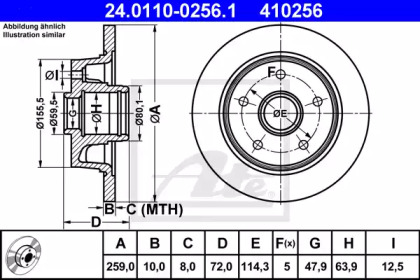 Тормозной диск ATE для MAZDA 626 III Station Wagon (GV) 2.0 16V