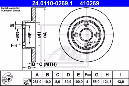 Тормозной диск ATE для MAZDA 323 S VI (BJ) 2.0