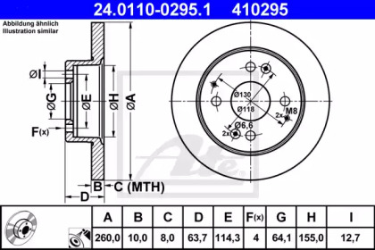 Тормозной диск ATE для HONDA ACCORD VI Hatchback (CH, CL) 1.8 i (CH6)