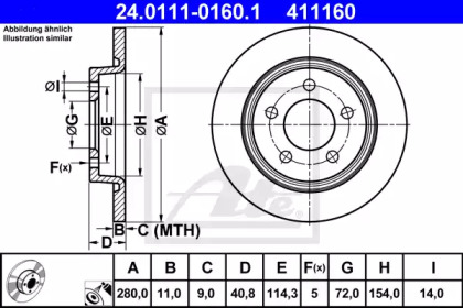 Тормозной диск ATE для MAZDA 3 седан (BL) 2.0 MZR DISI
