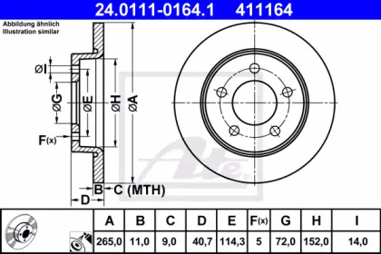 Тормозной диск ATE для MAZDA 3 седан (BL) 1.6 MZR CD