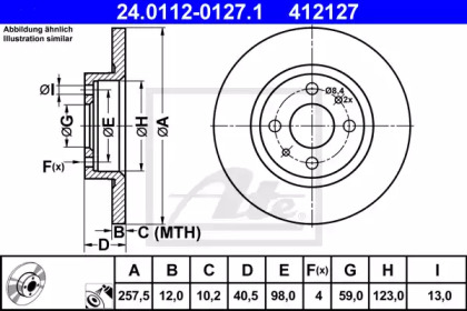 Дисковой тормозной механизм ATE для ALFA ROMEO 146 (930_) 1.9 TD (930.B4A)