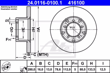Тормозной диск ATE для MERCEDES-BENZ T1 автобус (602) 310 D 2.9