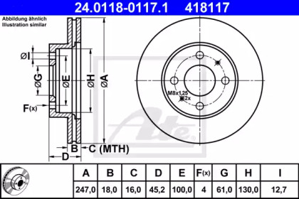 Дисковой тормозной механизм ATE для NISSAN ALMERA I (N15) 2.0 D