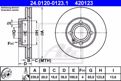 Тормозной диск ATE для VW GOLF II (19E, 1G1) 1.8 GTI 16V