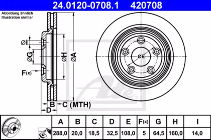 Тормозной диск ATE для JAGUAR S-TYPE (X200) 2.7 D