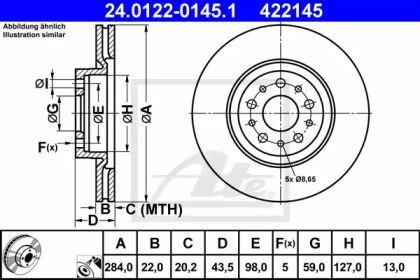 Тормозной диск ATE для ALFA ROMEO 164 (164_) 3.0 V6 (164.A)