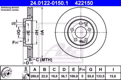 Дисковой тормозной механизм ATE для VW BORA Variant (1J6) 1.4 16V