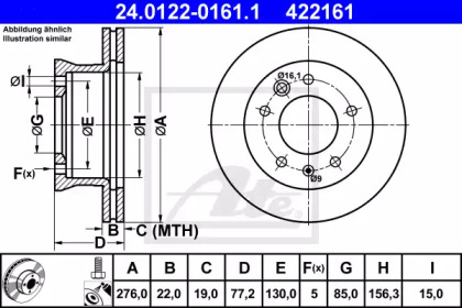 Дисковой тормозной механизм ATE для MERCEDES-BENZ SPRINTER 3-t Фургон (903) 308 CDI