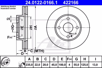 Тормозной диск ATE для MAZDA 323 S IV (BG) 1.3 16V