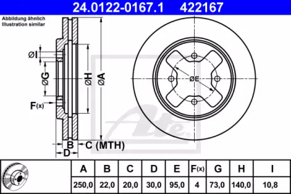 Дисковой тормозной механизм ATE для NISSAN VANETTE Фургон (C22) 1.5