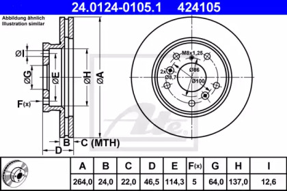 Тормозной диск ATE для MAZDA 626 III Hatchback (GD) 2.0 16V