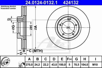 Дисковой тормозной механизм ATE для FORD TRANSIT Фургон (E_ _) 2.0 i (EAL, EAS)