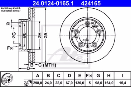 Тормозной диск ATE для PORSCHE BOXSTER (986) 2.7