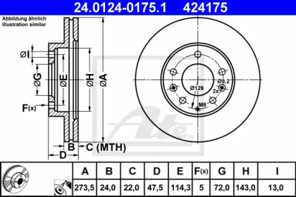 Тормозной диск ATE для MAZDA 626 V Station Wagon (GW) 2.0 Turbo DI