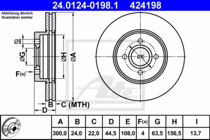 Дисковой тормозной механизм ATE для FORD FOCUS Turnier (DNW) ST170