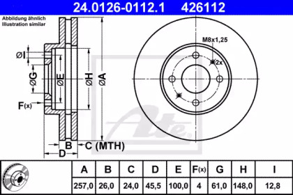 Тормозной диск ATE для NISSAN SUNNY III Liftback (N14) 2.0 i 16V