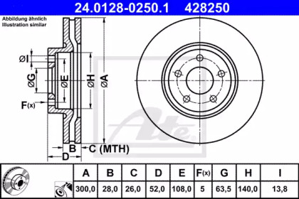 Тормозной диск ATE для FORD MONDEO IV Turnier (BA7) 2.0 TDCi