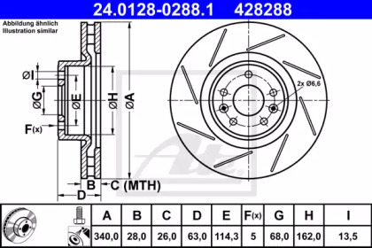 Тормозной диск ATE для RENAULT MEGANE III купе (DZ0/1_) 2.0 R.S.