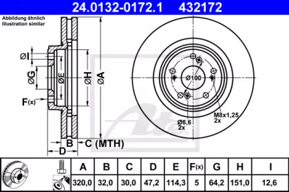 Тормозной диск ATE для HONDA ACCORD VIII универсал (CW) 2.0 i (CW1)