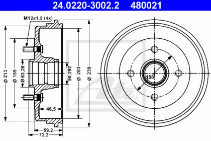Барабанный тормозной механизм ATE для FORD FIESTA III (GFJ) 1.6