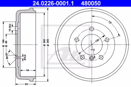 Барабанный тормозной механизм ATE для MERCEDES-BENZ T1 автобус (602) 310 D 2.9