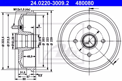 Барабанный тормозной механизм ATE для MAZDA 121 III (JASM, JBSM) 1.8 D