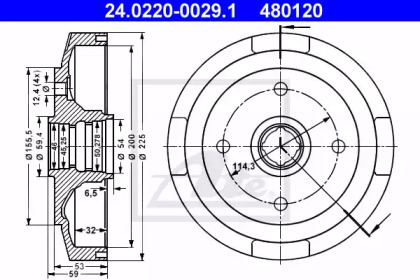 Тормозной барабан ATE для MAZDA 323 III Hatchback (BF) 1.6